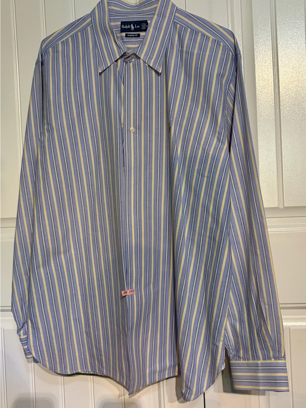 Polo by Ralph Lauren Blue and Yellow Striped Dress Shirt